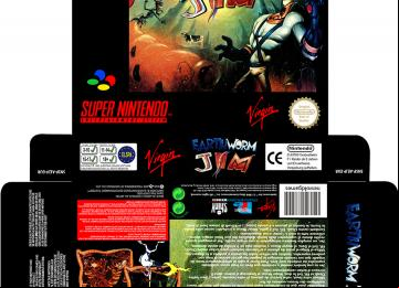 EARTHWORM JIM snes super nintendo caja retro repro nintendo